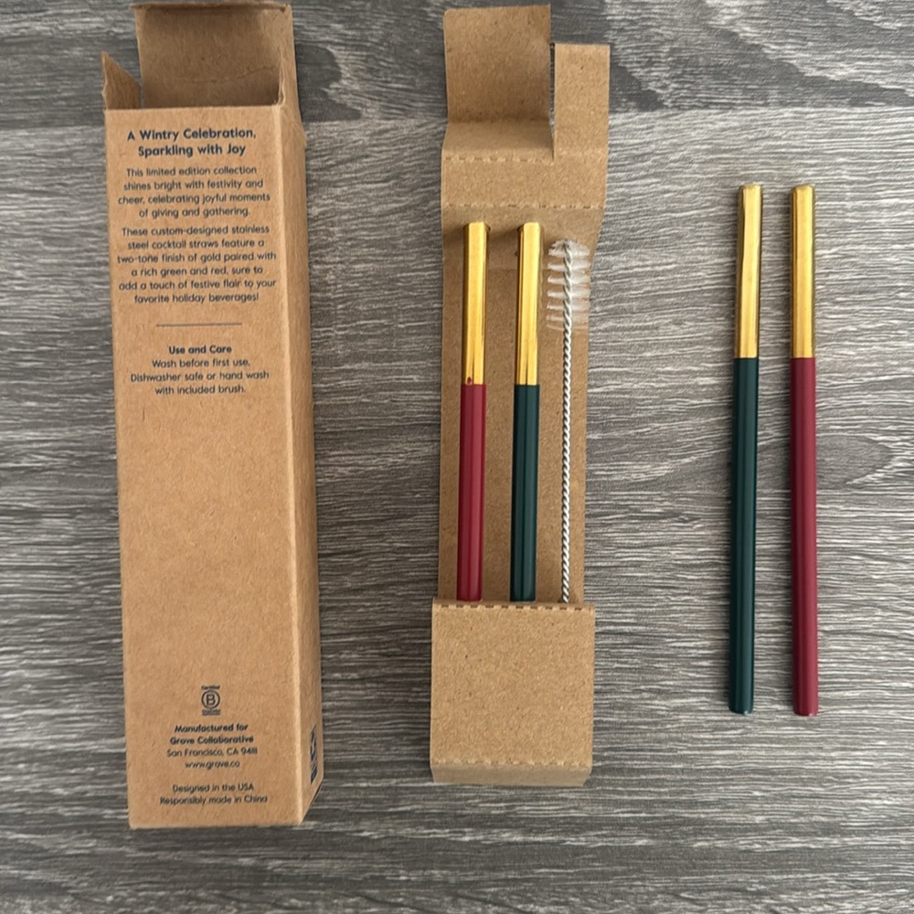 Cocktail straws with cleaning brush - Picture 3 of 3